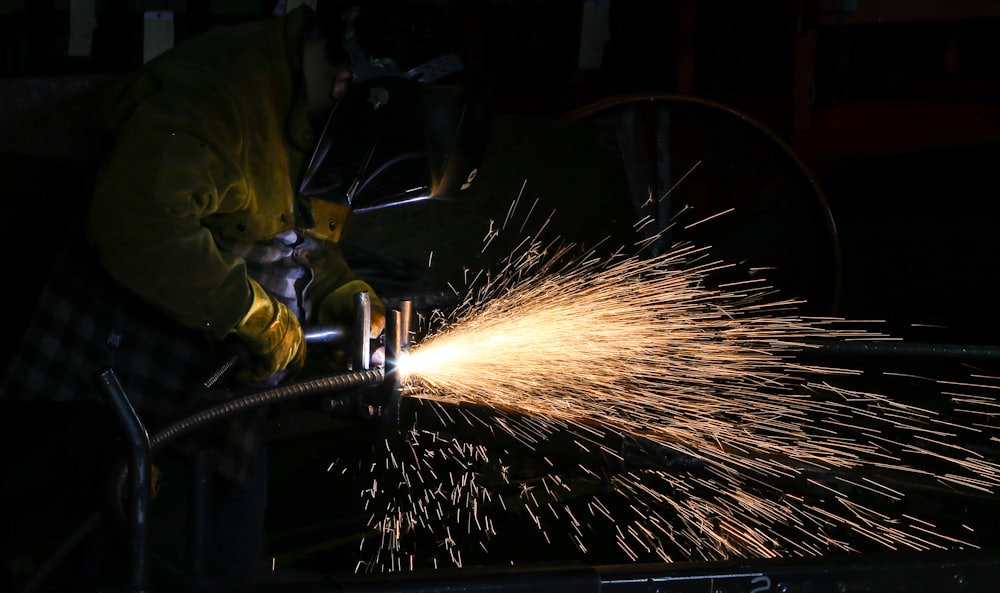 Fabricator working on a steel assembly at Walco